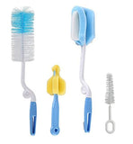 SYGA Baby Milk Bottle Nipple Straw Brush Sponge Nylon Cleaning Brush Cleaner Bottle Tong Set (Color May Vary) (4 Pcs)