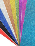 SYGA A4 Glitter Paper, 10 Sheets Glitter Self-Adhesive Sticker Sticky Back Craft Art Sparkling Sign Gemstone Metallic Color for Children's Craft Cutters Art Multicolor