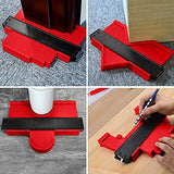 SYGA 25cm Widen with Lock Contour Irregular Profile Gauge Duplicator Tiling Laminate Tiles Edge Shaping Wood Measure Ruler for Professional Precise Measurement (Red-Small)