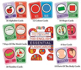 syga English Essential Flash Cards 100 Cards for Kids Child to Learn English Cards- Multi Color