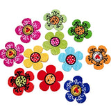 Syga 50 Pieces Plum Flower 2 Holes Wooden Buttons Sewing DIY Craft Scrapbooking