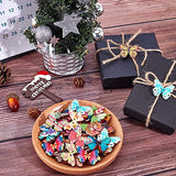 Syga 50 Pieces Butterflies 2 Holes Wooden Buttons Sewing DIY Craft Scrapbooking
