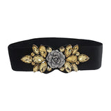 SYGA Women's Diamante Buckle Stretchy PU Leather Cinch Belt, (Pack of 1)