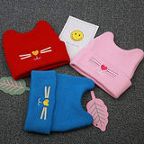 SYGA 1 Piece Medium Knitted Head Design Baby Wool Sleep Cap_Black