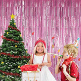 SYGA 1 Pieces 2x1 Meter Metallic Decoration Curtain Foil for Party Celebrations- Light Purple