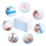 SYGA 6 Pieces Space Saver Vacuum Bag for Cloth Storage Bags with Manual Vacuum Pump_(2 * 2XL(70x100 cm),2 * 3XL(80x120 cm),2 * 4XL(90x130 cm)