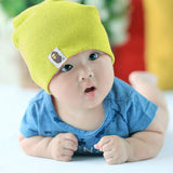 SYGA 1 Piece Small Plain Knitted Baby Cap for 3 to 12 Month Baby Size:19 * 20 cm