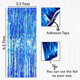 SYGA 1 Pieces 2x1 Meter Metallic Decoration Curtain Foil for Party Celebrations- Blue