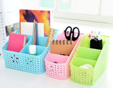 SYGA 4 Compartment Plastic Remote Stand,Makeup Organizer,Basket Desktop Storage Organizer