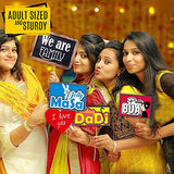 SYGA All Occasion Indian Family Photo Booth Party Props Craft Item for Wedding, Baby Shower, Birthday Multi Color (Set of 41, Large)