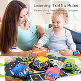 SYGA Soft Cars Toys,Town Play Mat,9 PCs Toddler Cars Activities Cloth Vehicles Toy Car Set.