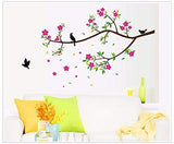 SYGA PVC Vinyl Wall Stickers for Living Room Self Adhesive Stickers, Flying Birds & Falling Tree Leaves