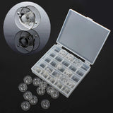 SYGA 25 White Transparent Bobbin Storage Box (25 Grid Box with Bobbins)