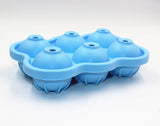 SYGA 1 Piece 6 Cavity Ice Ball Maker Mould Silicone Ice Cube Trays with one Funnel