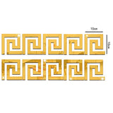 SYGA Gold 3D Geometric Waist Mirror Wall Sticker Ceiling Bedroom Living Room Wall Decoration Modern Design Acrylic DIY Decoration