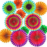 SYGA 18pcs/Set Round Wheel Colorful Paper Fans for Home&Party,Event Decoration
