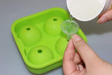 SYGA 1 Piece 6 Cavity Ice Ball Maker Mould Silicone Ice Cube Trays with one Funnel