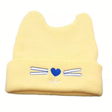 SYGA 1 Piece Medium Knitted Head Design Baby Wool Sleep Cap_Yellow