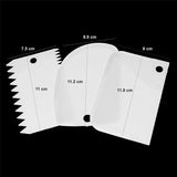 SYGA 4pcs/Set Cake Scraper Icing Smoother Cake Edge Side Decorating Tools Scraper Pastry Butter Dough (White)