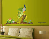 SYGA PVC Vinyl Wall Stickers for Living Room Self Adhesive Stickers, Pretty Peacock