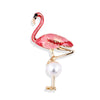 Xz4560 red flamingo brooch