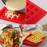 Syga 4 Cavity Waffle Silicone Mold Cake Chocolate Craft Candy Soap Baking Mold