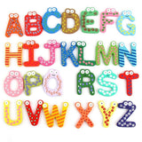 SYGA Wooden 26 English Upper Case (A to Z) Alphabets Stencils Letter Refrigerator magnate