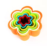 SYGA Scallop Flower Cookie and Biscuit Cutters, Assorted Sizes, Bright Colors, 6-Piece Set (6 Pcs)
