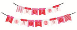 SYGA Pink Happy Birthday Banner with Heart Designs Decorative Party Photo Props Banner