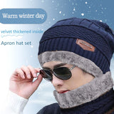 SYGA Women Hat & Scarf, Velvet Neck Scarf Beanie Hat Skiing Hat Hiking Sports for Autumn Winter, Free Size