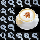 SYGA 16pcs Creative Nice Coffee Stencil Coffee Template Strew Spray Art Stencils
