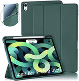 SYGA Cases for iPad Air 4 10.9 Inch A2316 A2324 A2325 A2074 Flip Cover with Pencil Holder, Dark Green