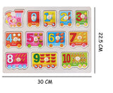 SYGA Educational Wooden 0 to 10 Digits Block Puzzle Digits Learning Toy