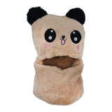 SYGA Winter Beanie Knitted Hat, Panda Faux Fur Double Pom Pom Winter Cap for Toddler Baby Girls Boys, Suitable for 5-14 years Old