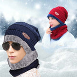 SYGA Women Hat & Scarf, Velvet Neck Scarf Beanie Hat Skiing Hat Hiking Sports for Autumn Winter, Free Size