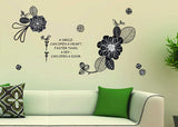 Syga 'DIY Flower' Wall Sticker (PVC Vinyl, 61 cm x 5 cm x 5 cm, Black)