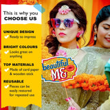 SYGA Family Photo Booth All Occasion Function Party Props Indian Baby Shower Festival Props for Family Wedding/Anniversary/ Haldi/ Reception/ Birthday Party/ Reunion/ Get-Together/ Sangeet-30Pcs