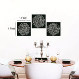 Syga Black Set of 3 Acrylic Leaf Design Wall Decorative Frames