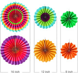 SYGA 24pcs/Set Round Wheel Colorful Paper Fans for Home&Party,Event Decoration