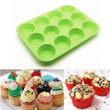 SYGA 12 Round Cup Silicone Muffin Cupcake Baking Pan Non Stick Dishwasher Microwave Safe