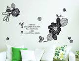 Syga 'DIY Flower' Wall Sticker (PVC Vinyl, 61 cm x 5 cm x 5 cm, Black)