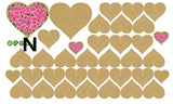 Syga Light Brown Hearts Wall Stickers 00AN