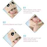 SYGA Winter Beanie Knitted Hat, Panda Faux Fur Double Pom Pom Winter Cap for Toddler Baby Girls Boys, Suitable for 5-14 years Old