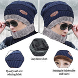 SYGA Women Hat & Scarf, Velvet Neck Scarf Beanie Hat Skiing Hat Hiking Sports for Autumn Winter, Free Size
