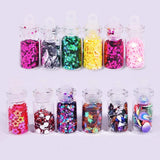 SYGA Acrylic 3D Glitter Powder Manicure Set of Nail Stickers, Nail Art Tool for Nail Decoration (Multicolour) - Set of 48 Bottles