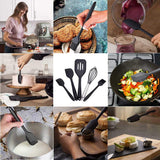 SYGA 5 Pieces Silicone Kitchen Utensils Spoon Set Cooking & Baking Tool Sets Non-Toxic Hygienic Safety Heat Resistant