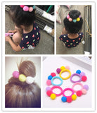 Children's fur ball hair band autumn and winter style ponytail baby headband little girl cute colorful ball accessories hair accessories