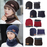 SYGA Women Hat & Scarf, Velvet Neck Scarf Beanie Hat Skiing Hat Hiking Sports for Autumn Winter, Free Size