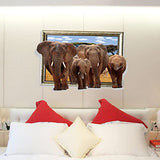 SYGA 3D Elephants Decals Design Wall Stickers SK_FUYH_W