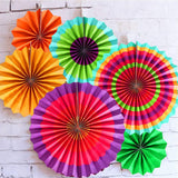 SYGA 24pcs/Set Round Wheel Colorful Paper Fans for Home&Party,Event Decoration